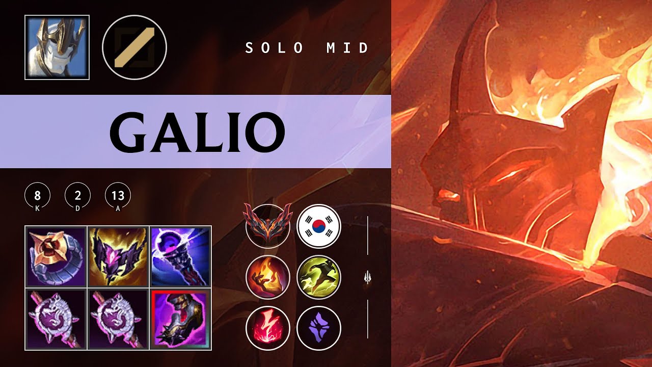 Galio Mid vs Smolder - KR Grandmaster Patch 25.22