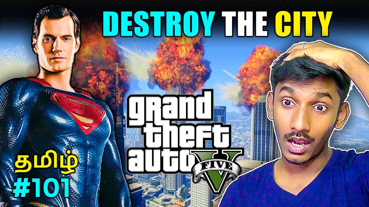 GTA 5 Tamil | Superman mod in GTA 5 | Super destroying the city | Sharp Tamil Gaming