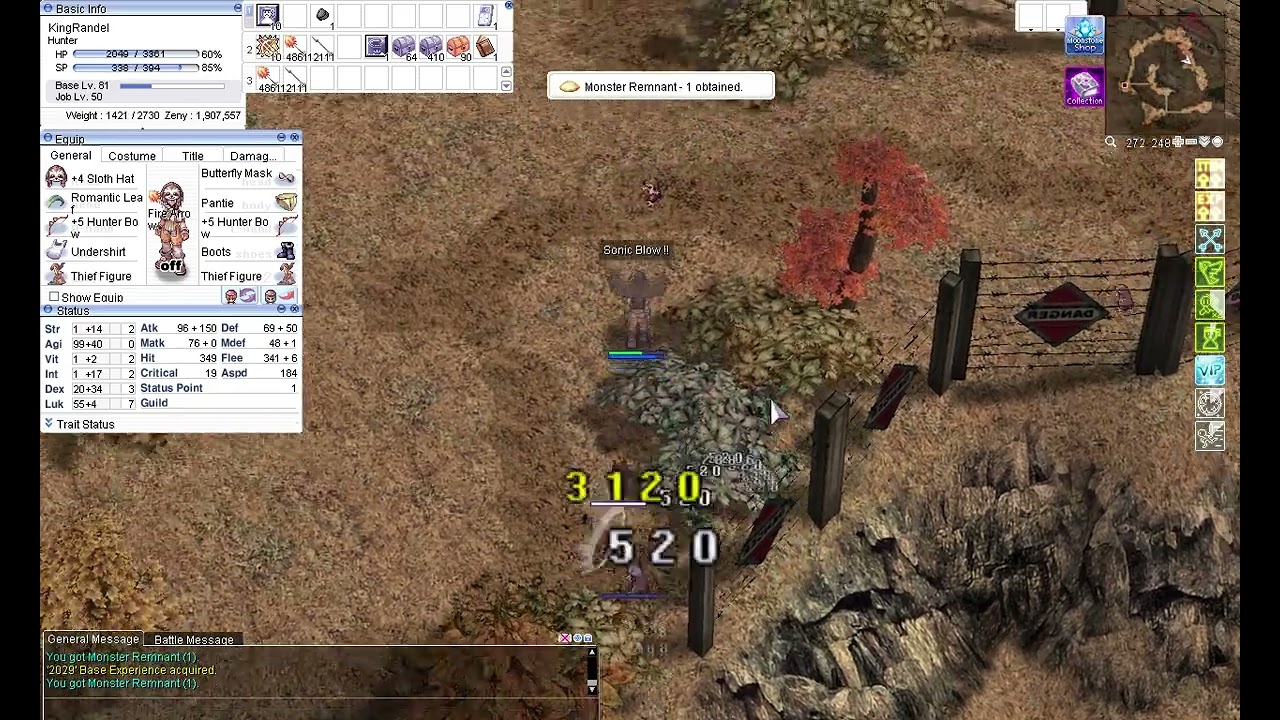 Ragnarok Landverse Hunter Blitzer 81 - 91 Leveling