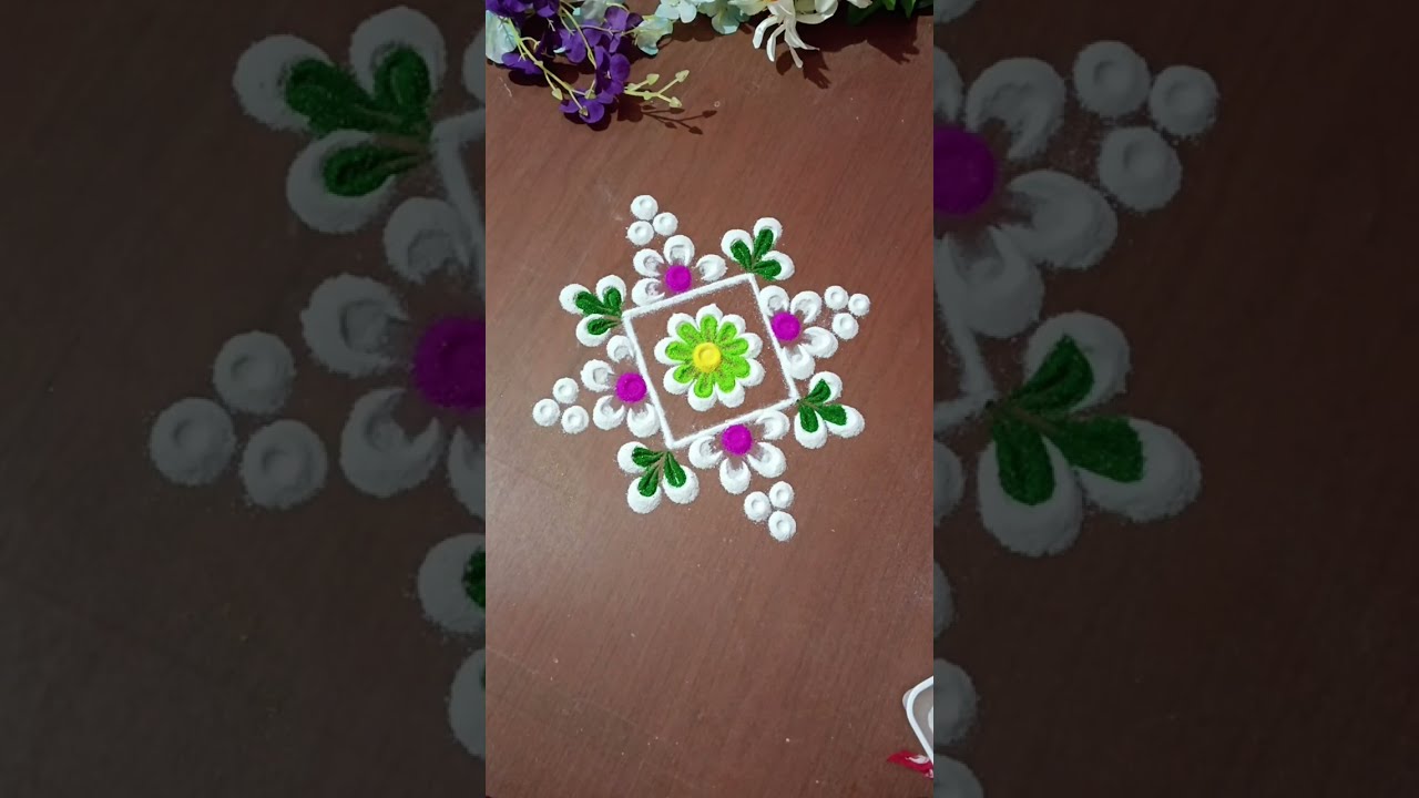रोज सकाळी दारासमोर काढण्यासाठी  रांगोळी#easyrangoli#simplerangoli#dailyrangoli#muggulu#trending 