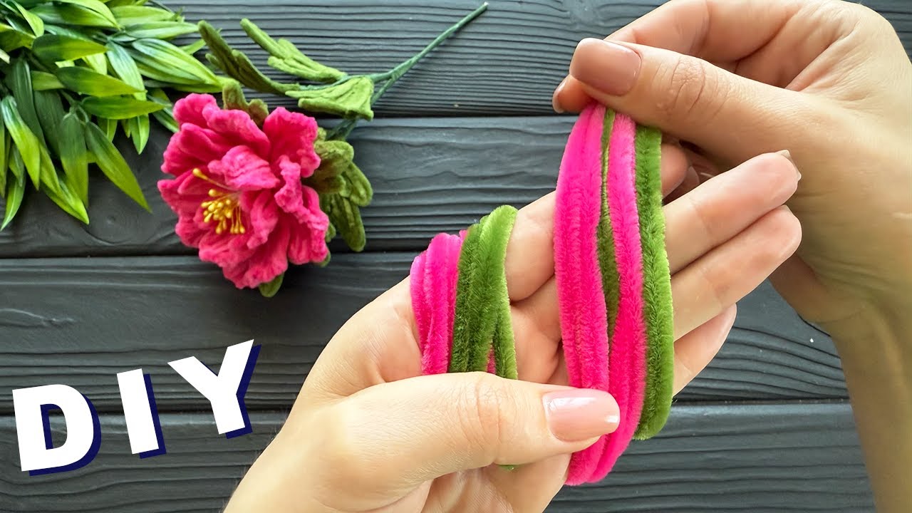 DIY Craft Ideas! How to Make Peony from Chenille Stems Pipe Cleaner Flowers Ideas