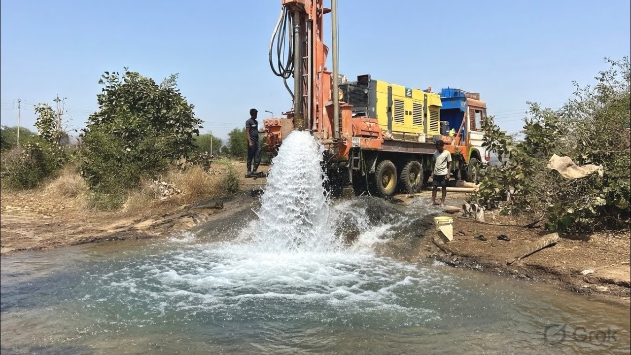 Borewell Drilling - 7 Hp Motor 246 Feet Deep boring With Coconut water checking Method | Borewells