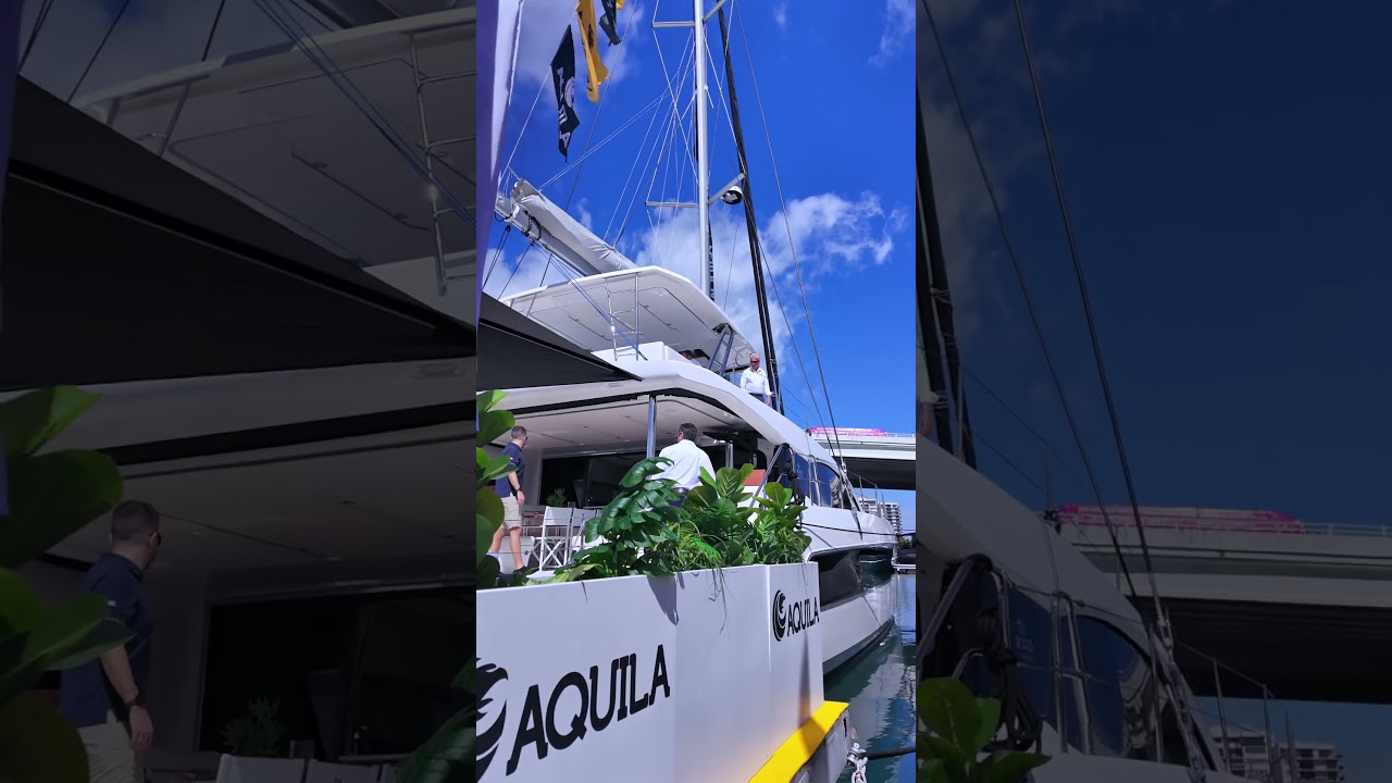 Finding our flow at the Miami International Boat Show with the Aquila crew.