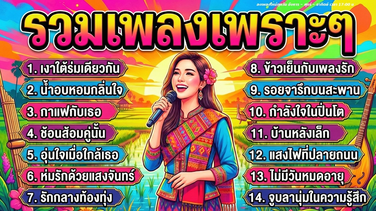 เพลงลูกทุ่งรัก ฟังชิลยามเย็น รวมเพลงลูกทุ่งรักเพราะๆ ผ่อนคลายหลังเลิกงาน