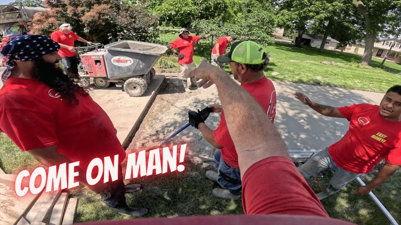 Big driveway pour, broken equipment!