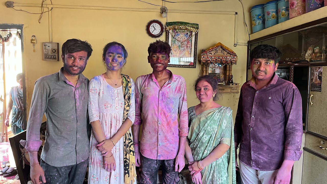 ફુલ ફેમિલી સાથે ધુળેટી રમ્યા 🌈🤭😀