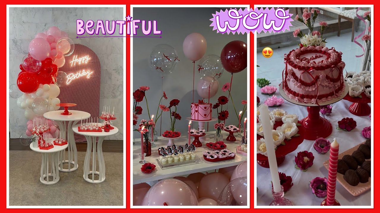 Hermosas decoraciones rosa y rojo ideas para fiestas eventos ❤️🩷 