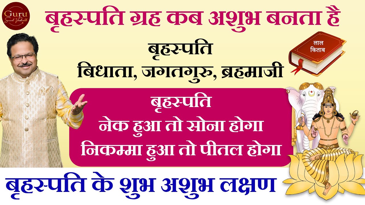 आपका बृहस्पति शुभ है या अशुभ | बृहस्पति कमजोर कैसे बनता है | Jupiter in Lal kitab l Lal kitab