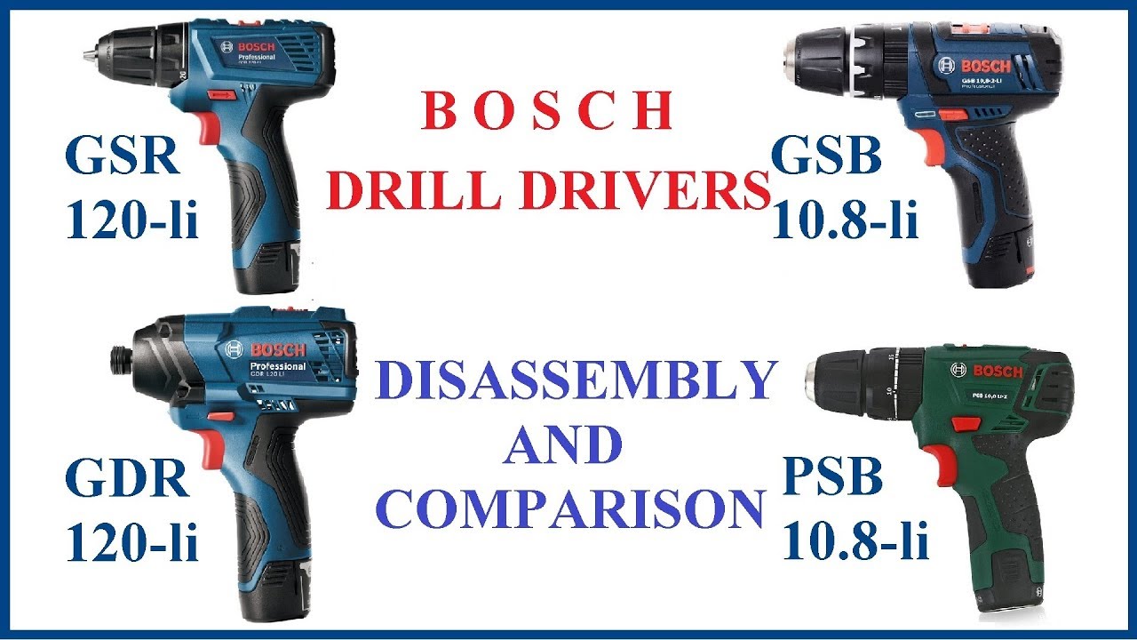 BOSCH GDR, GSR, GSB & PSB - Comparison & Disassembly