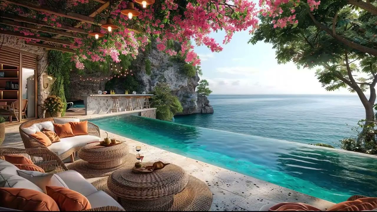 Quiet Waves by the Sea – Coastal Café Ambience for Focus