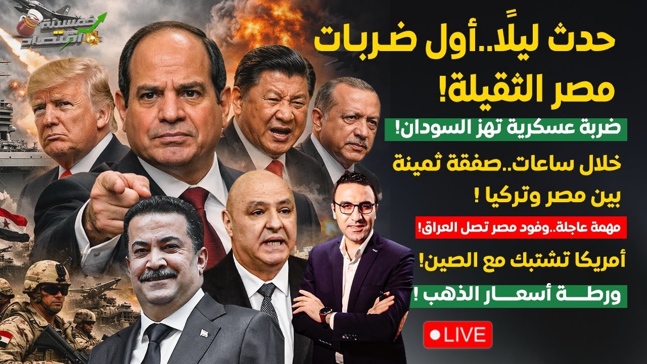 حدث ليلًا أول ضربات مصر الثقيلة.ضربة تهز السودان.حصري صفقة ثمينة بين مصر وتركيا.وفود مصر تصل العراق!