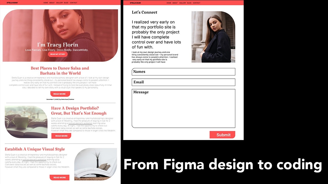 Working with Figma for prototyping and then develop a website from the final design.