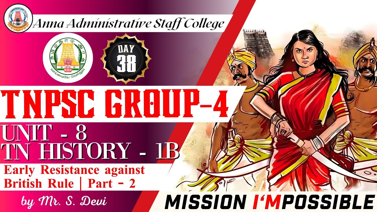 MISSION I'MPOSSIBLE | Day 38 | Unit 8 | Early Resistance against British Rule | Part 2 | Ms.S.Devi