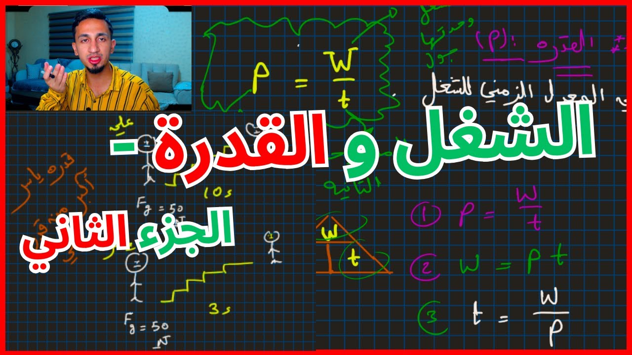 أفضل شرح للشغل والقدرة في فيزياء الصف التاسع – أمثلة محلولة ومبسطة!