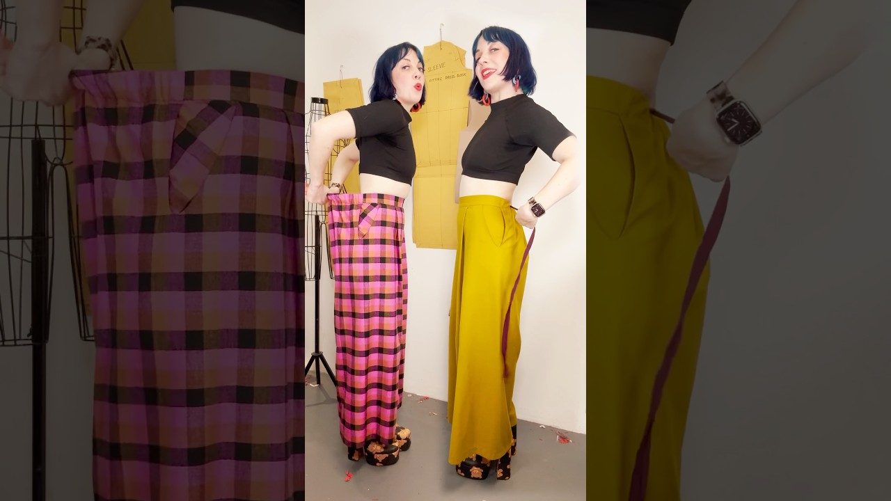 Elastic vs drawstring Palazzo pants - find sewing tutorials for both on my channel! #sewing #diy