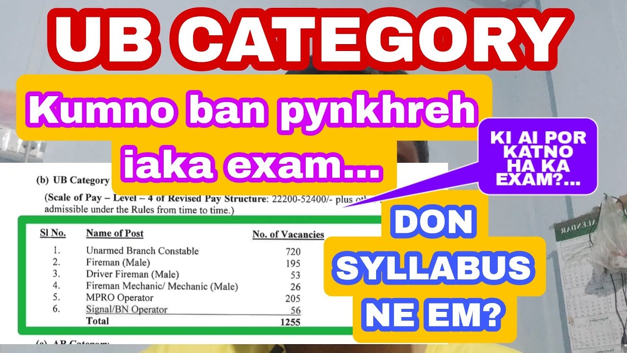 KUMNO BAN PYNKHREH IA KA EXAM HA KA UB CATEGORY JONG MEGHALAYA POLICE |EXAM KABA DONKAM BHA