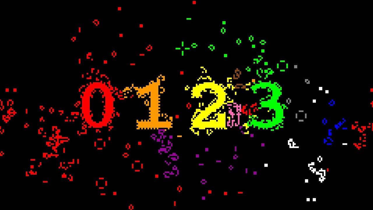 Numers from 0 to 1000 with Colorful Game of Life Patterns