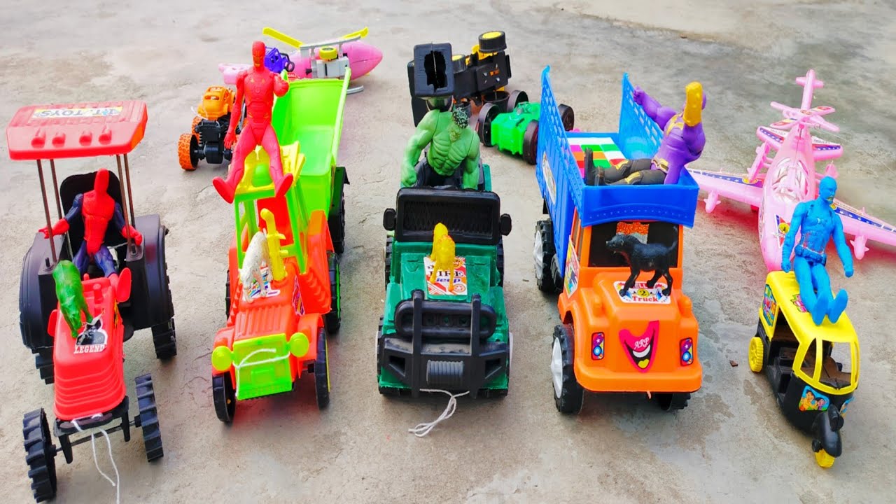 Hulk aur Spiderman ne Udaya captain America ka majak🥲🥲😐 #spiderman #hulk #tractor #thanos #truck🚚