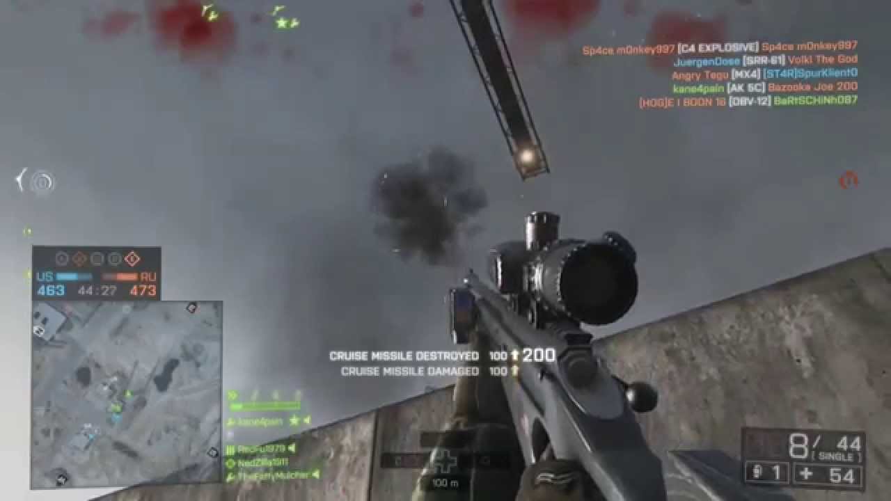Battlefield 4 SV98 VS Cruise missle +400 meter no-scope