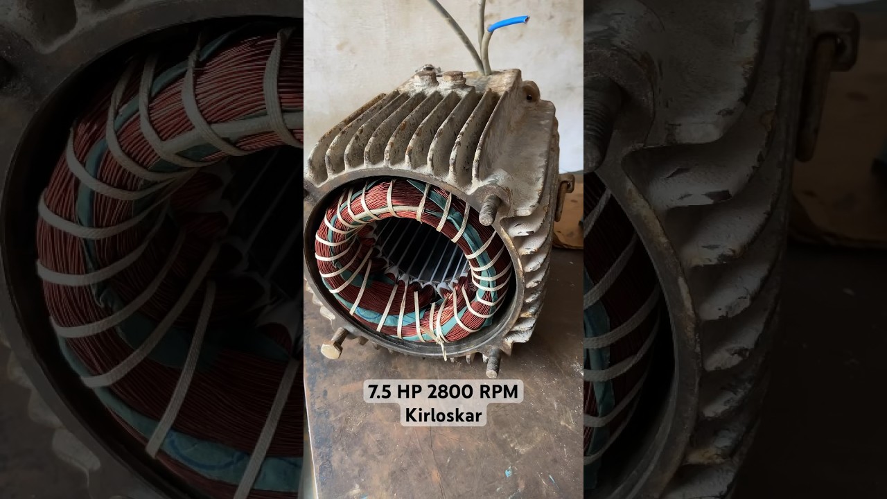 7.5 HP 2800 RPM kirloskar make monoblock pump motor #winding #youtube #electricmotor #engineering