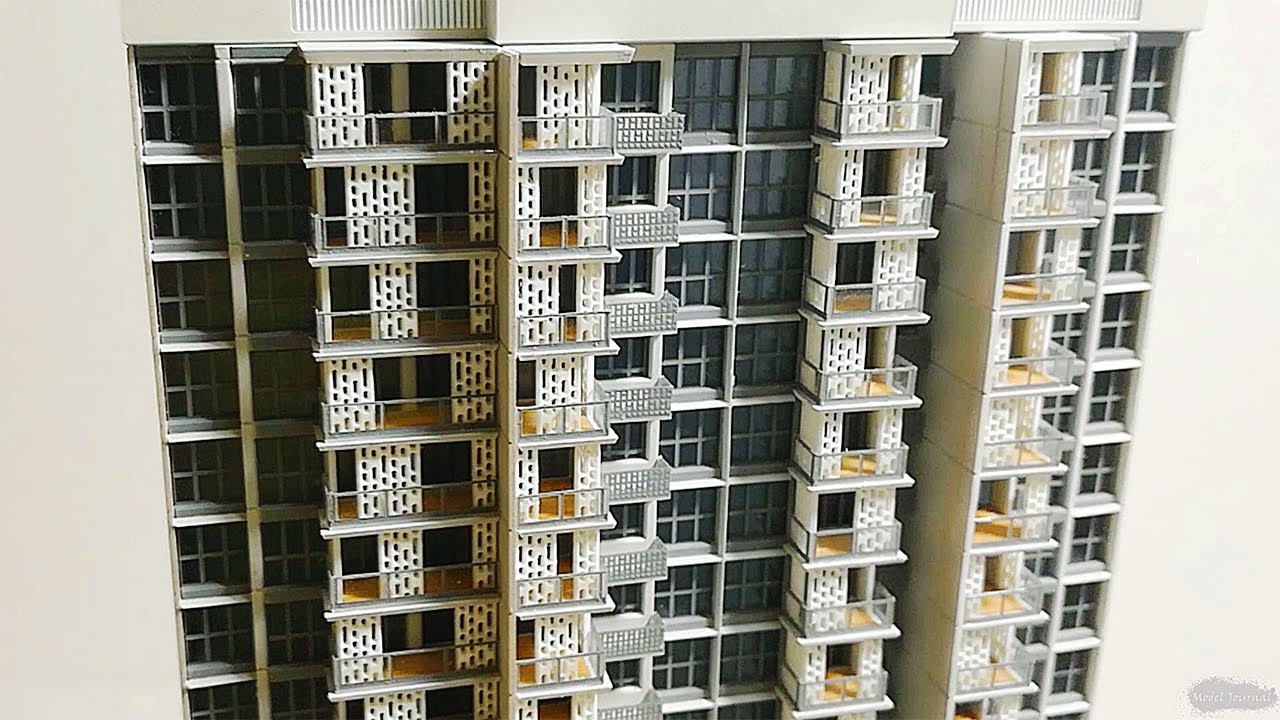 How to Build a High rise Mini Apartment Model contain 20,000 holes Perforated Facade