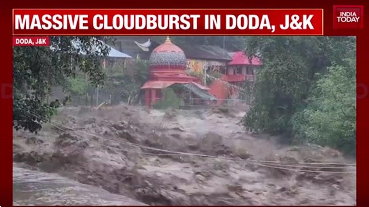 J&K's Doda Hit By Scary Cloudburst; Flash Floods Submerge Villages, Damage Property