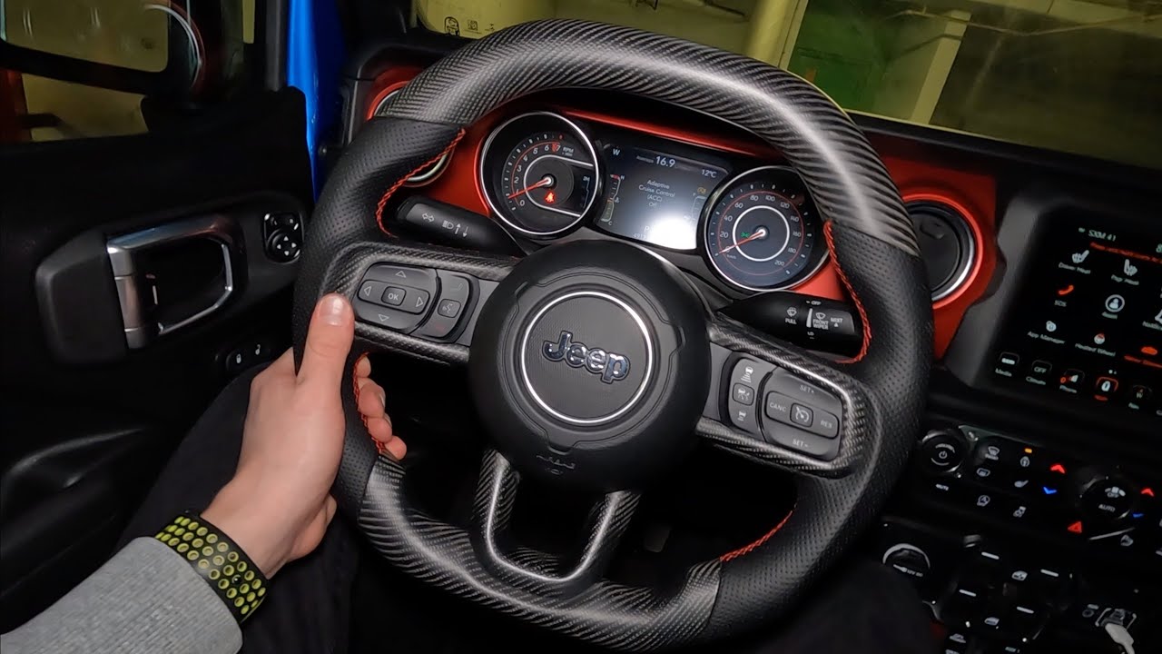 JL/JT Custom Carbon Fibre OEM Steering Wheel Install & POV Drive