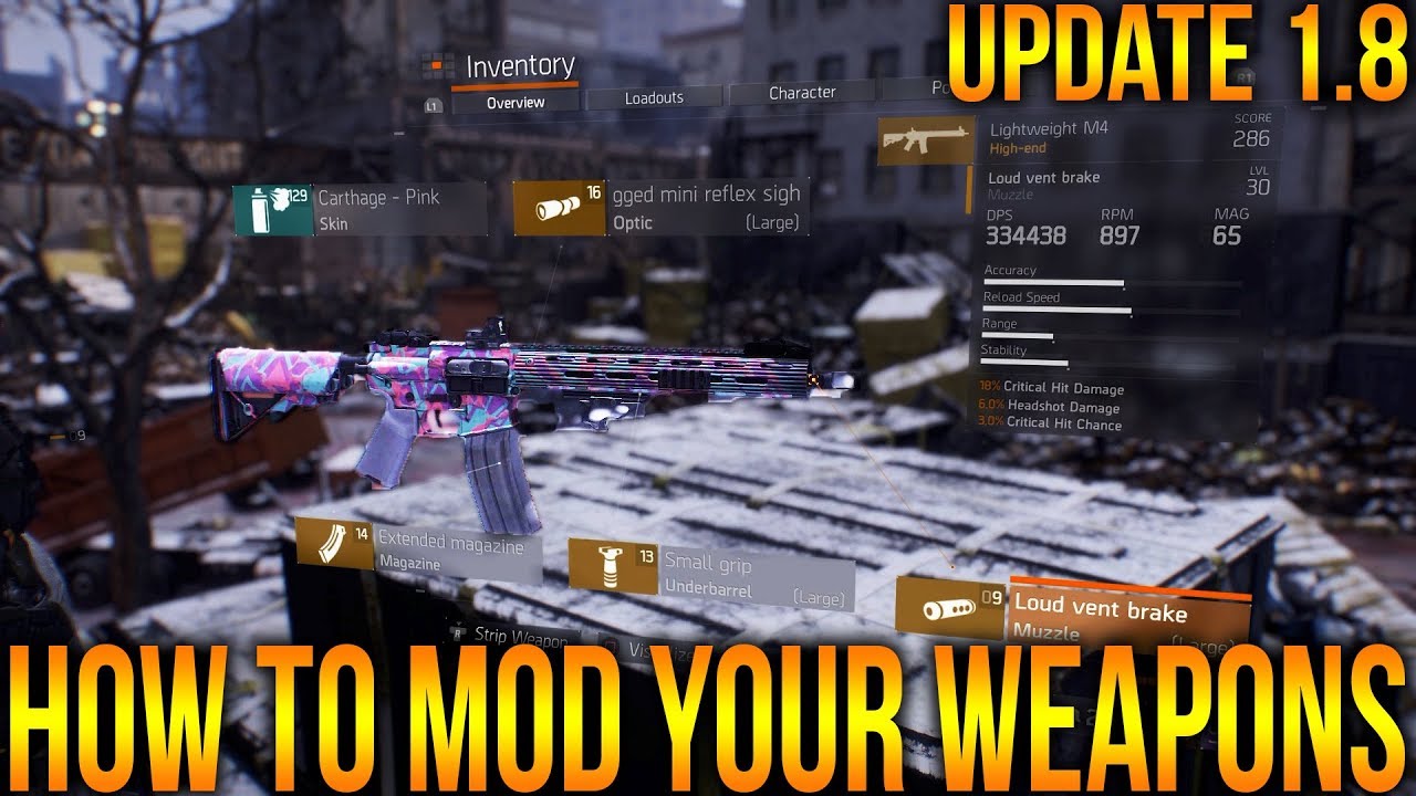THE DIVISION 1.8 - WEAPON MODS | HOW TO MOD THE RIGHT WAY IN UPDATE 1.8 | MAXIMIZE YOUR DAMAGE