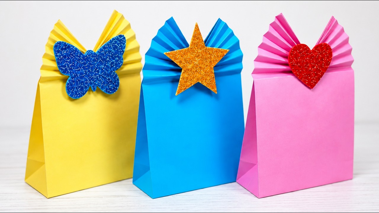 Como hacer bolsas de papel para regalo. Muy facil
