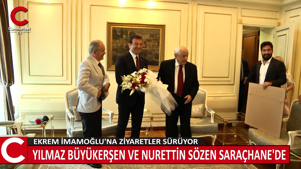 Ekrem İmamoğlu'na ziyaretler sürüyor. Yılmaz Büyükerşen ve Nurettin Sözen Saraçhane'de.