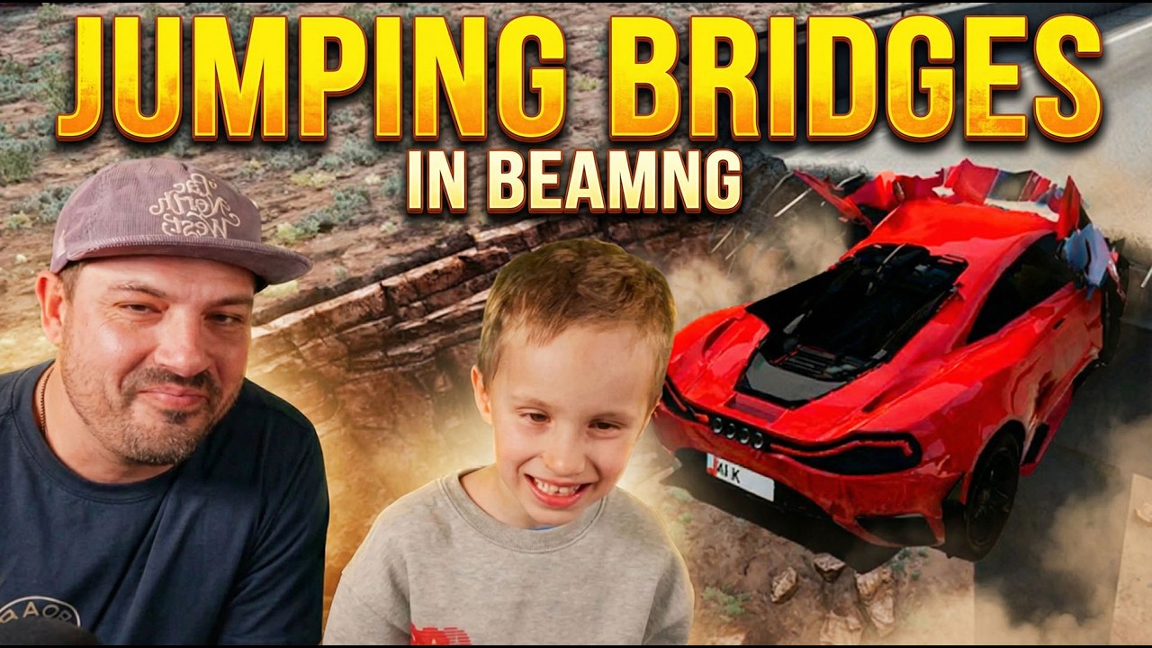 Trying to Clear Bridge Gaps in BeamNG 😂 | Father & Son Gaming