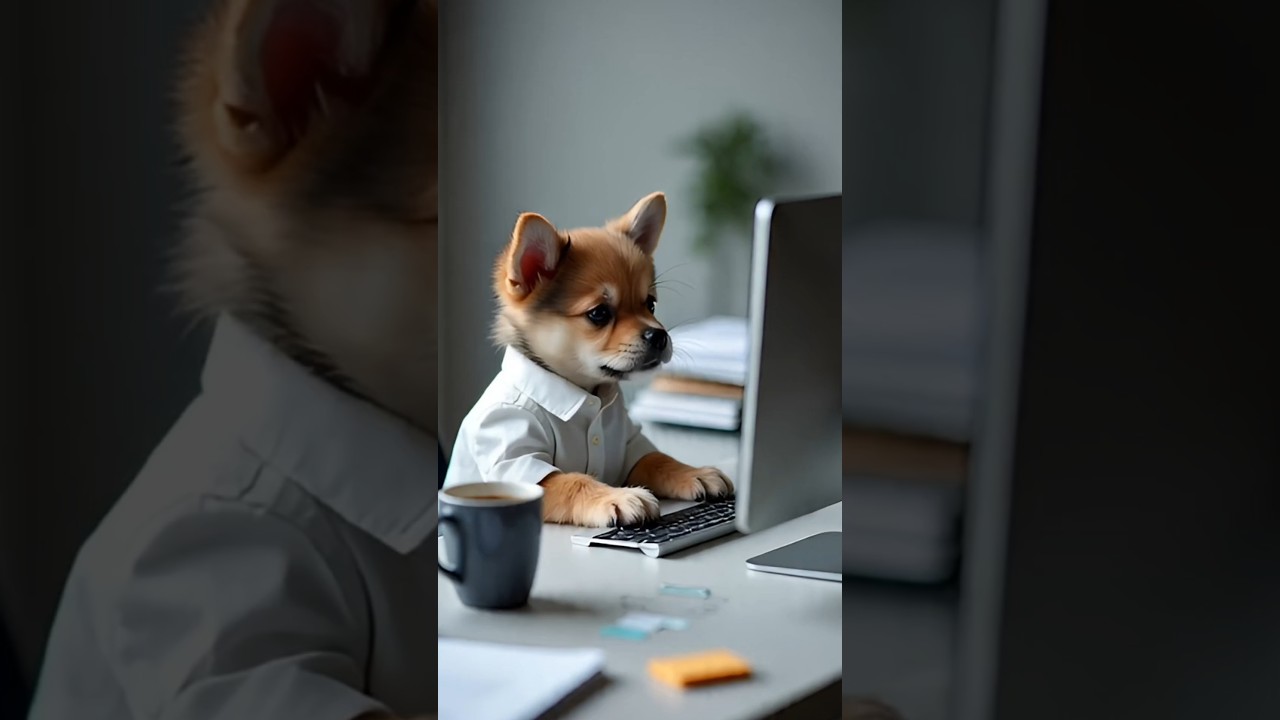 Dog Work In office  #shorts #dog #dogoffice #funny #funnydogs #viral