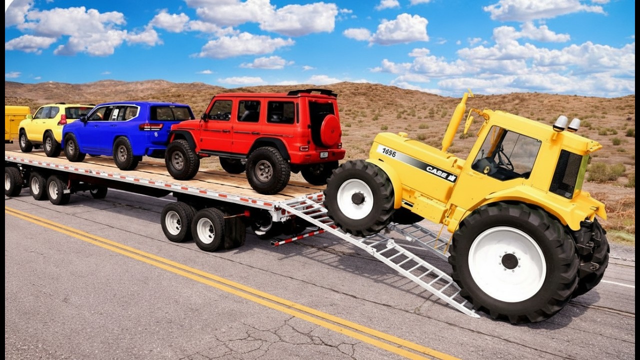 McQueen Drive BNG, Lightning McQueen & Huge Flatbed Truck Transport | BeamNG.Drive