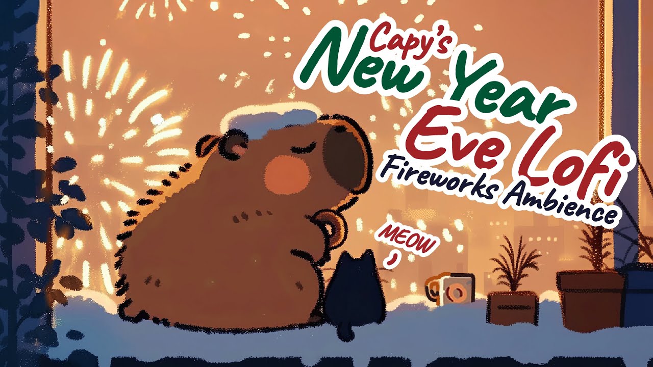 Capy’s New Year’s Eve Lofi 🎆 Stay With Me Till 2026? | Soft Lofi Jazz & Fireworks Ambience