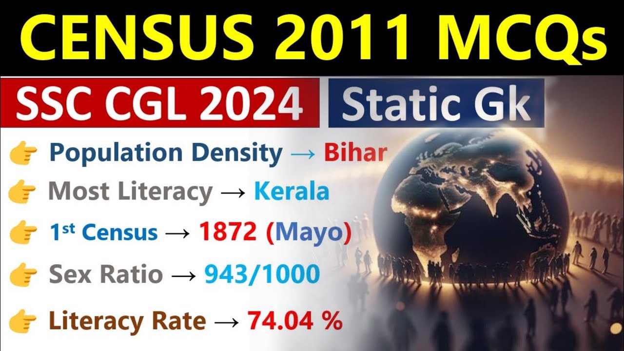 Census 2011 | जनगणना 2011 | Most Important Questions Of Census 2011 | Top MCQs | SSC CGL 2024 |