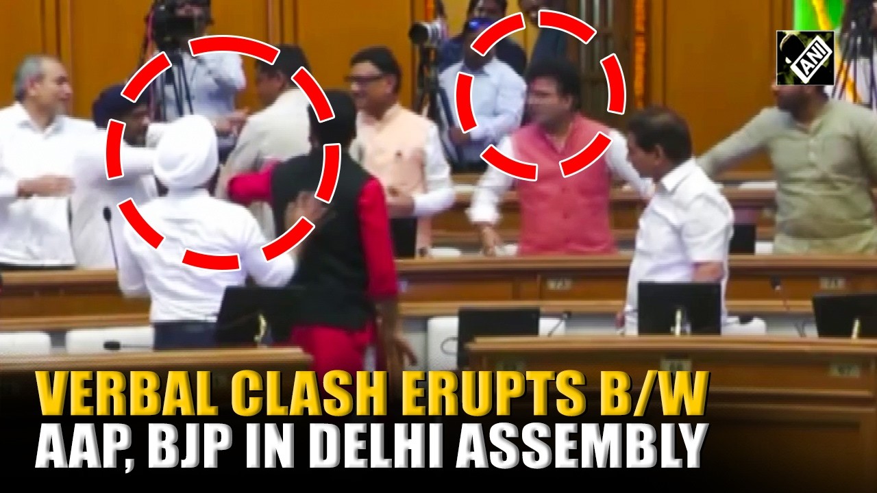 Uproar breaks out in Delhi Assembly as AAP's Kuldeep Kumar and BJP's Ravi Negi clash