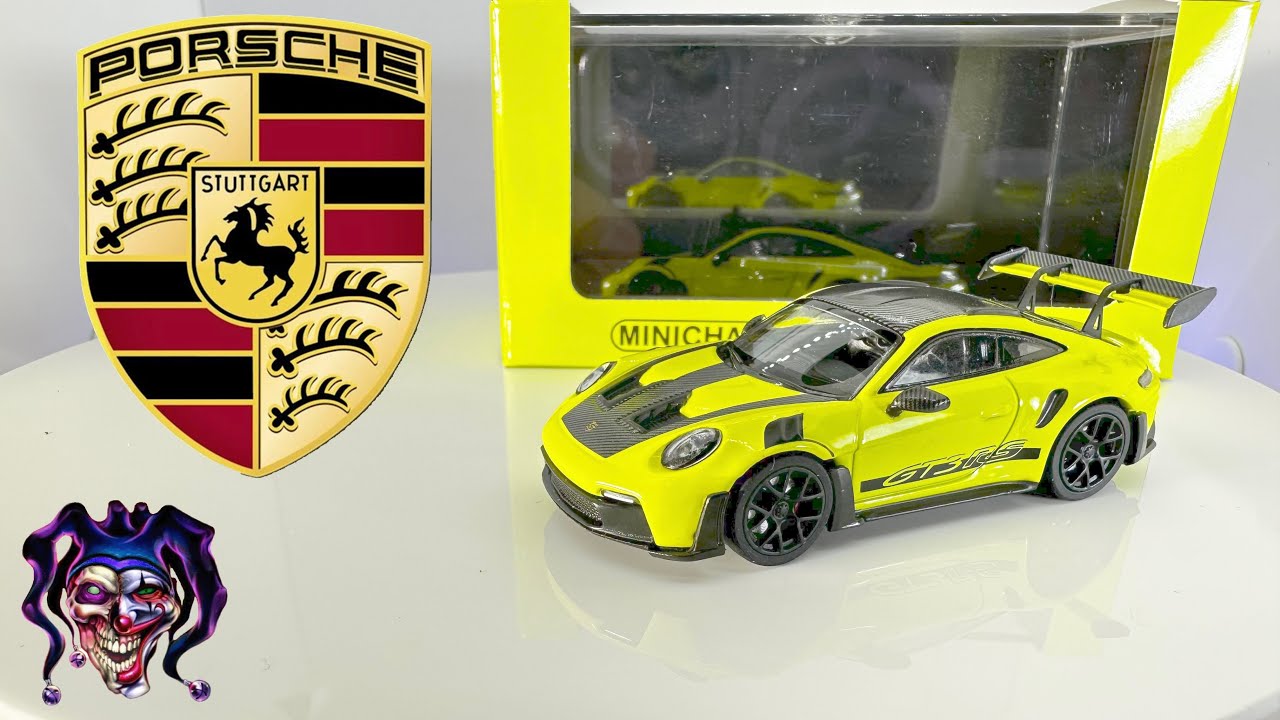 1\64 Scale Porsche 911 (992) GT3 RS Acid Green Brand: Minichamp64 Models 🔥💥 Diecast cars collection.