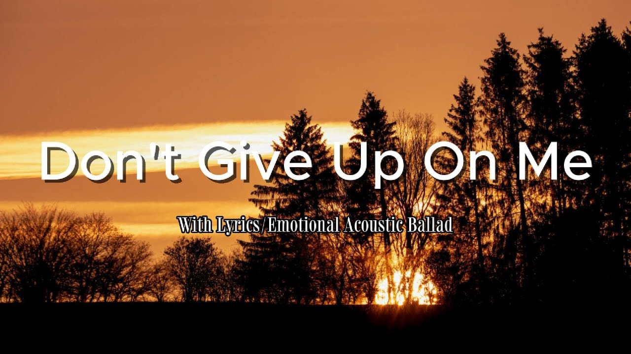 Don't Give Up On Me/With Lyrics - Heartfelt Song.