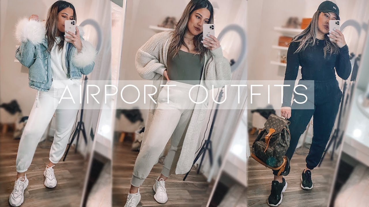 AIRPORT OUTFIT LOOKBOOK | Cute and Comfy Travel Outfit Ideas