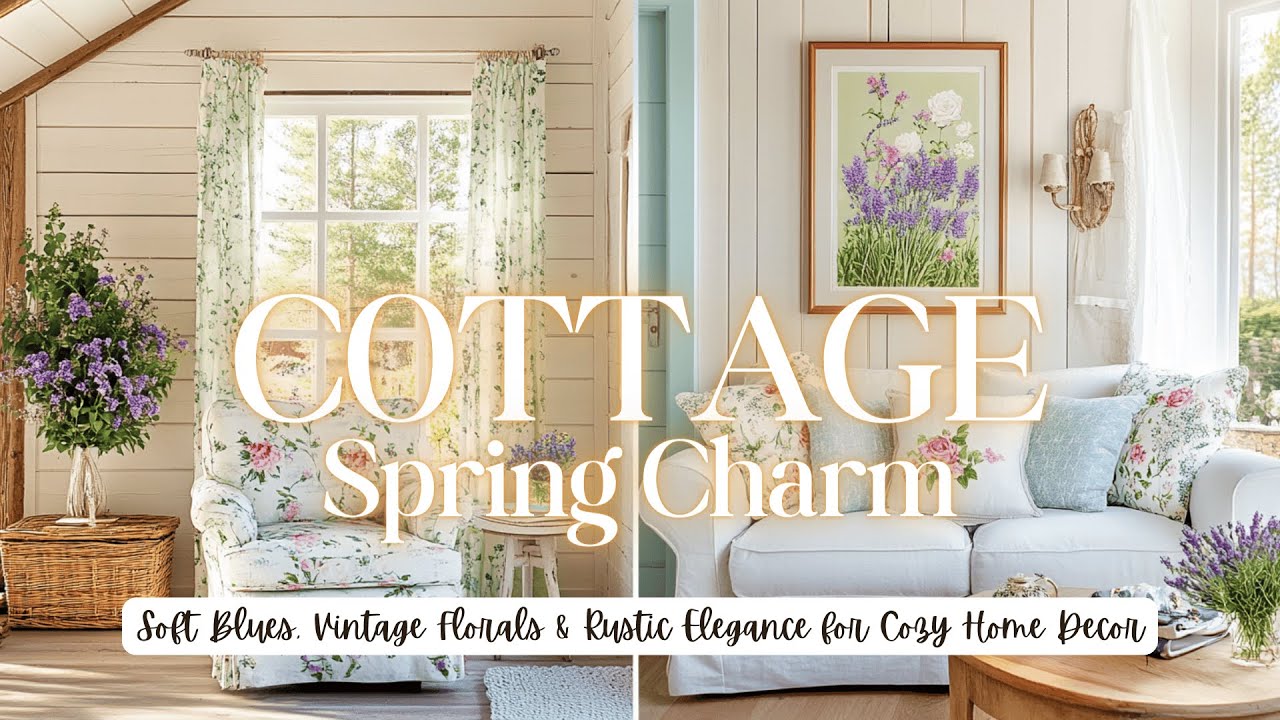 Spring Cottage Charm: Soft Blues, Vintage Florals & Rustic Elegance for Cozy Home Decor 🌸🏡🌿