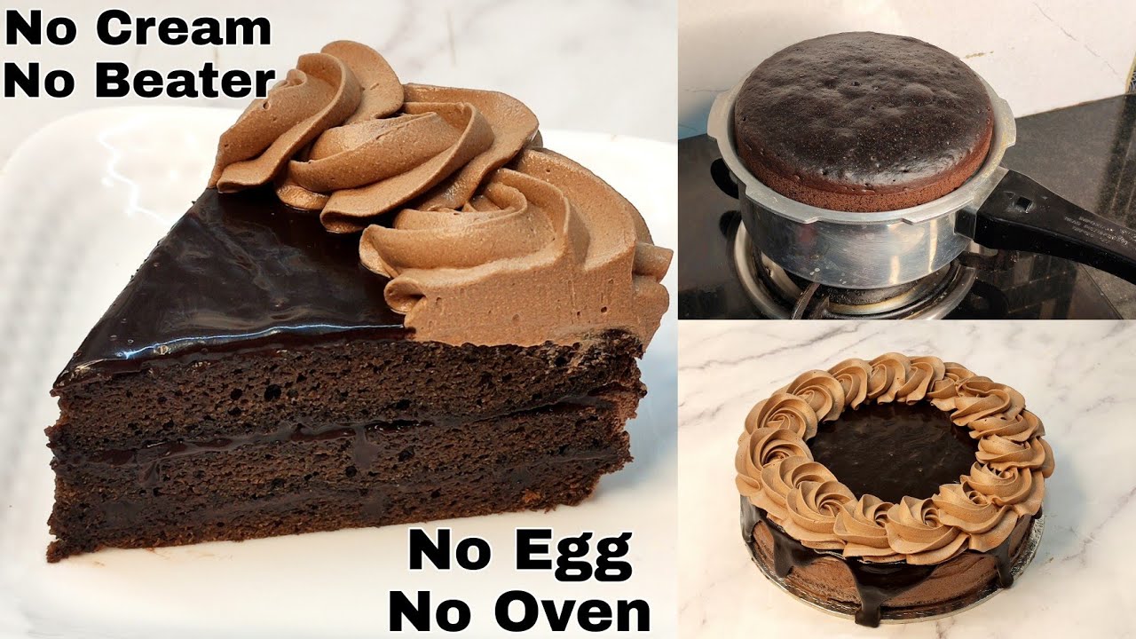 Double Chocolate Cake Without Cream, Beater, Egg, Oven, Soda | सिधे कूकर मे केक बनाए बिना क्रिम के |