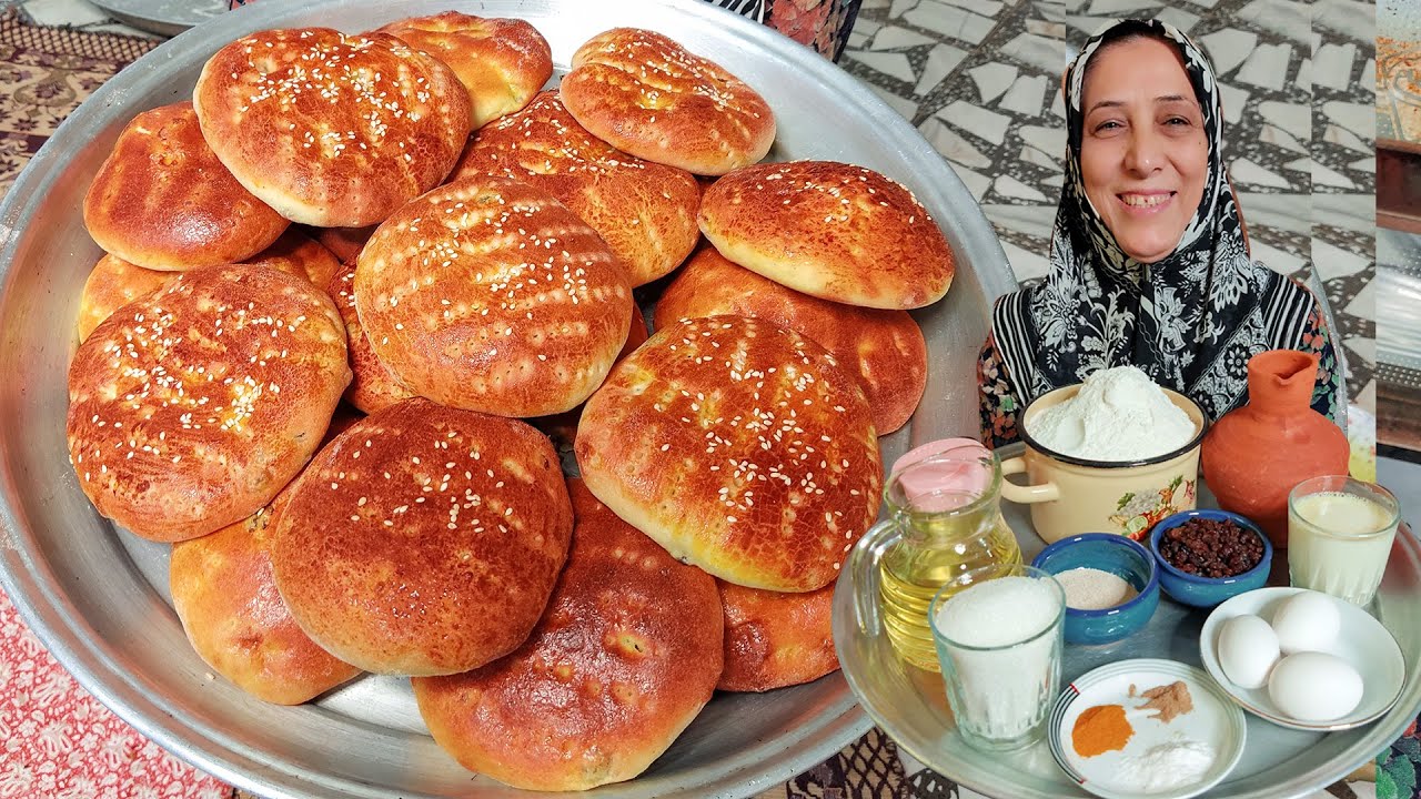 we cooking IRAN Raisin Bread - NOON Keshmeshi - نان کشمشی