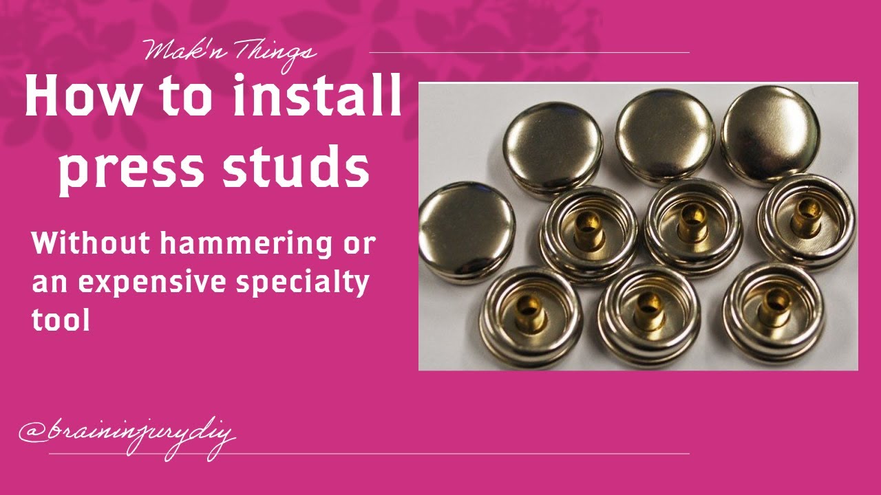 Installing press studs in a shirt without hammering or a specialty tool