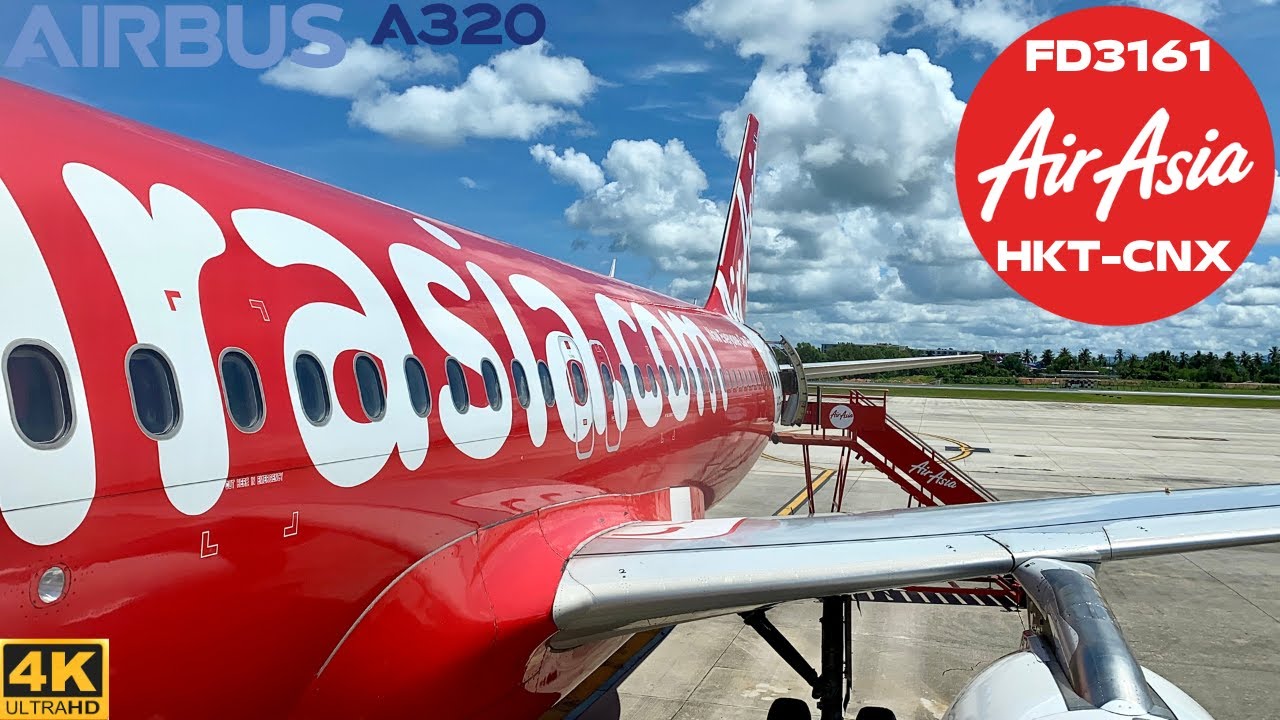 AIR ASIA FD3161 Phuket HKT ✈ Chiang Mai CNX (Airbus A320-200) Flight Report #61 [4K]