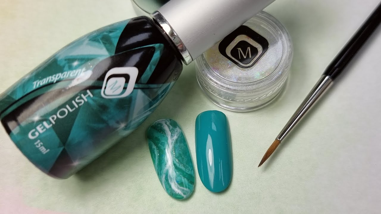 Colourful Marble nailart design with glass gelpolish | NailsByTheNailShop