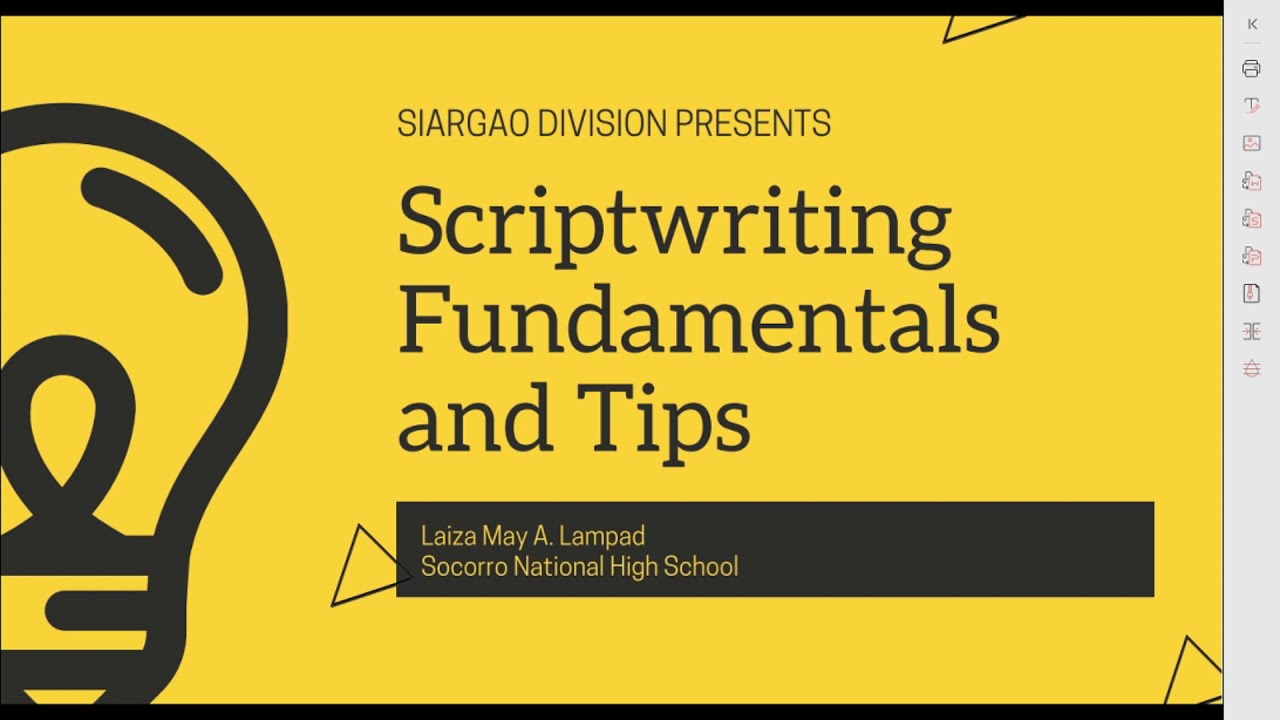 Scriptwriting Fundamentals and Tips (Part 1) | Video Lesson | Television-Based Instruction