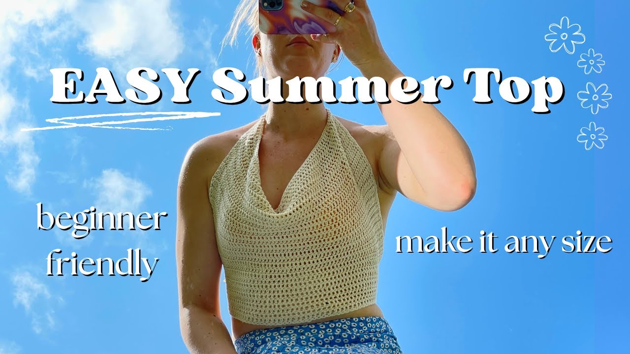 How To Make a Summer Crochet Top (EASY TUTORIAL) - TikTok Viral Top