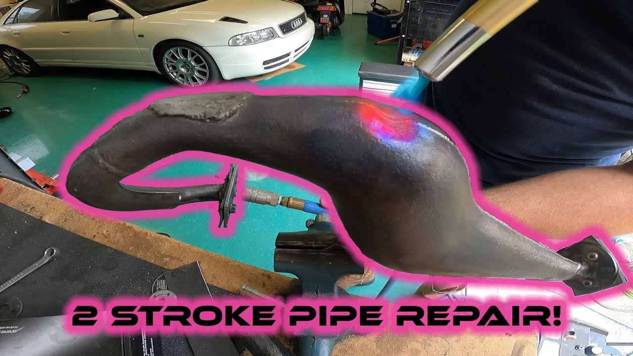 ANYONE can do this! Fixing A 2 Stroke Pipe, The Cheap Way. HEAT AND PRESSURE!