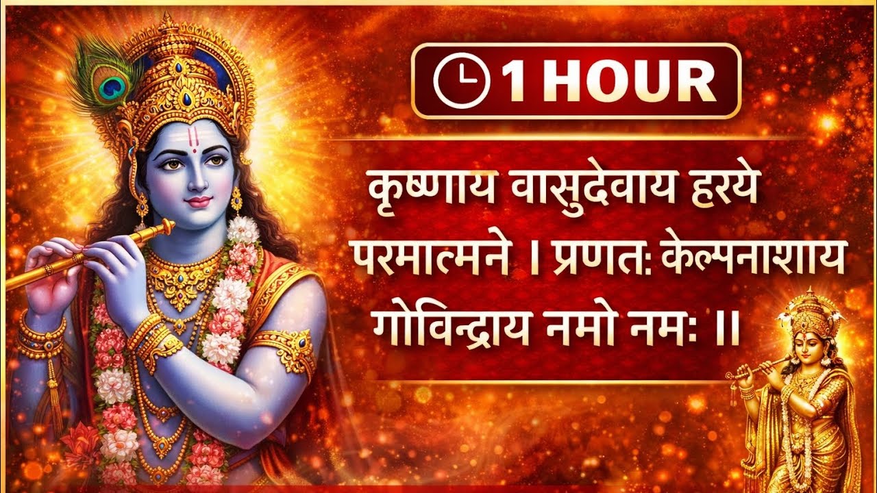 Krishnaya Vasudevaya Mantra Jaap | 1 Hour Divine Chant | Removes Suffering