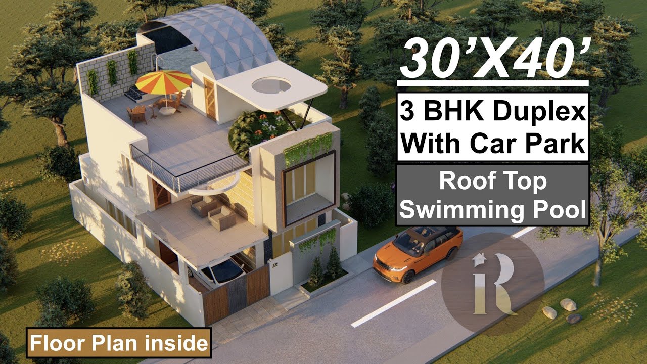30X40 Duplex House Design | 1200 Sqft House plan | 9X12 Meters House Design